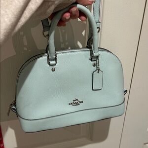 COACH Sky Blue Satchel Bag ( medium size) with crossbody strap